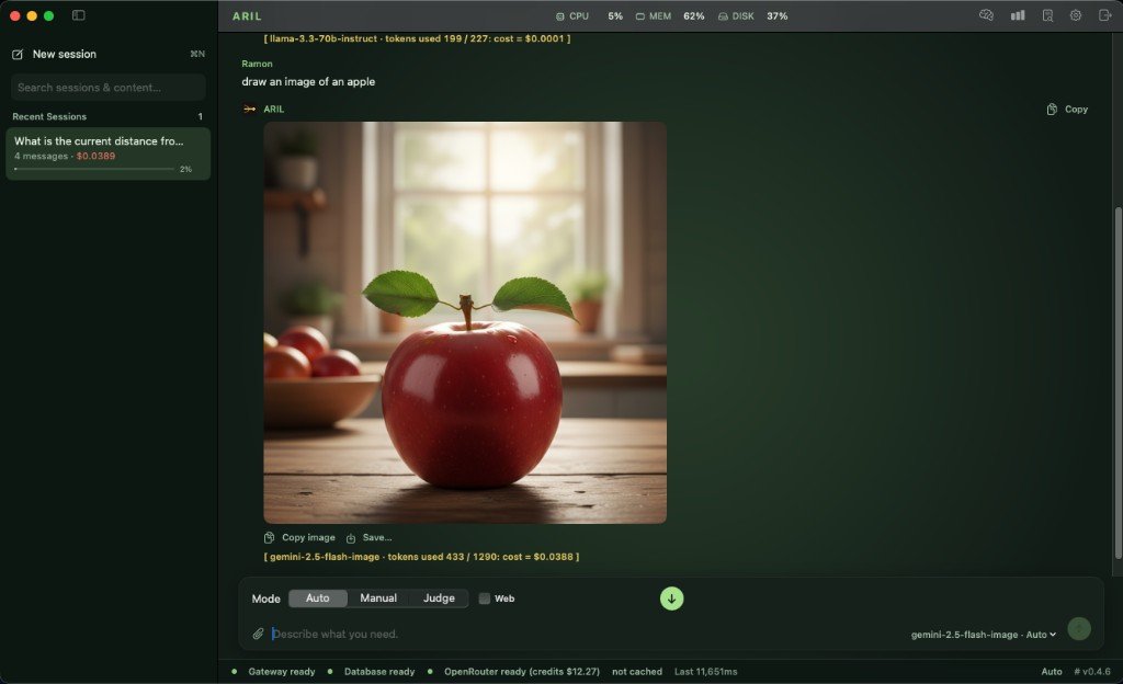 ARIL generating an image in chat